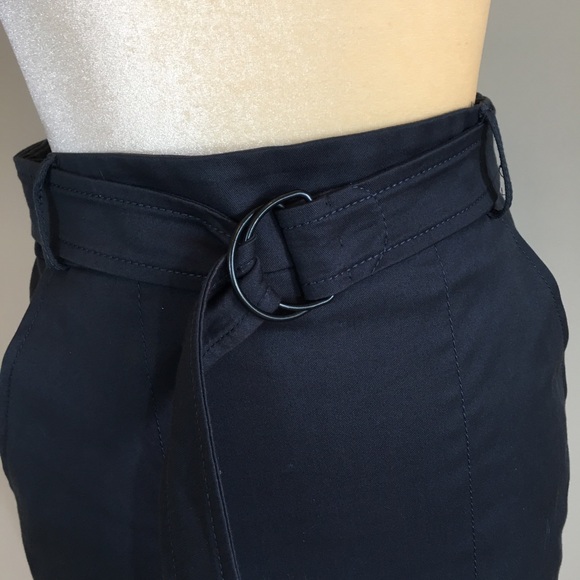 AKRIS punto pencil gray belted midi skirt, size 4(runs small) - Picture 3 of 8